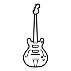 Wall Mural - Electric Guitar Flat Icon Isolated On White Background