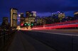 Nighttime Light Trails In Downtown Calgary
