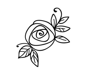 Wall Mural - Rose. Stylized flower symbol. Decorative element for wedding, birthday design.