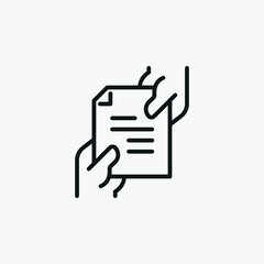 Take Give File Contract Share vector sign icon