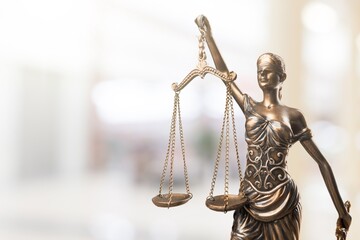 Poster - Statue of justice on a background, law concept