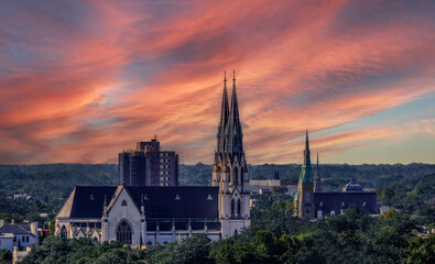 Canvas Print - Saint John Church at Sunset