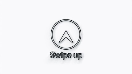 Aufkleber - Line Swipe up animation button. Application and social network icons, swipe up for advertising. Social media scroll arrows. 4K video animation with alpha channel