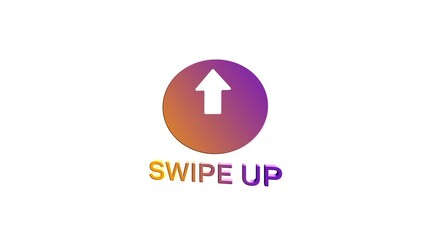 Aufkleber - 3d Swipe up, arrow up buttons colorful gradient. Application and social network icons, swipe up for advertising. Social media scroll arrows. 4K video animation with alpha channel