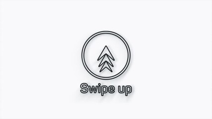 Poster - Line Swipe up animation button. Application and social network icons, swipe up for advertising. Social media scroll arrows. 4K video animation with alpha channel