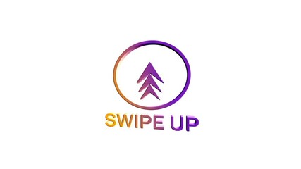 Poster - 3d Swipe up, arrow up buttons colorful gradient. Application and social network icons, swipe up for advertising. Social media scroll arrows. 4K video animation with alpha channel