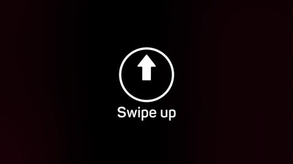 Leinwandbilder - Glitch Swipe up animation button. Application and social network icons, swipe up for advertising. Social media scroll arrows. 4K video animation with alpha channel