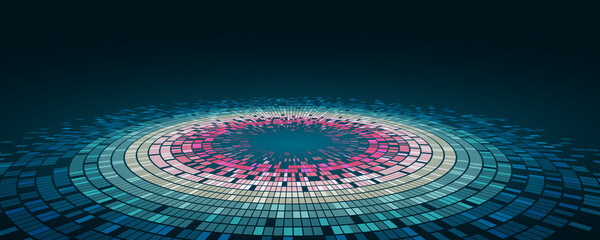 Leinwandbilder - File structuring. Data algorithms, machine learning. The visual concept of the array. Big data complex. Visualization of large amounts of data in the form of 3d circles.