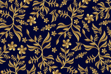 Golden Ornamental Floral Wallpaper Vector Background