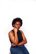 © iordani - young pretty african american girl posing cheerful on white background, lifestyle people concept