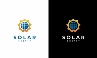 Wall Mural - solar energy logo design modern concept. sun power logo design icon template