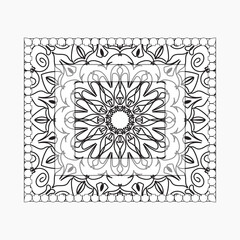 Hand drawn frame with mandala. decoration in ethnic oriental doodle or