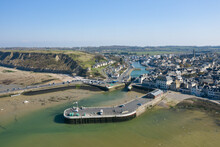 The City Of Port En Bessin And The Dikes Of Its Port In Europe, France, Normandy, Towards Omaha Beach, In Spring, On A Sunny Day.