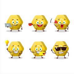 Sticker - Yellow gummy candy D cartoon character with various types of business emoticons