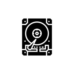 Wall Mural - hard disk vector icon. computer component icon solid style. perfect use for logo, presentation, website, and more. simple modern icon design solid style