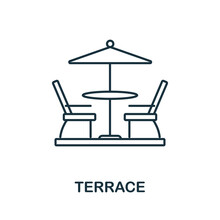 Terrace Icon. Line Element From Balcony Collection. Linear Terrace Icon Sign For Web Design, Infographics And More.