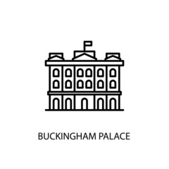 Wall Mural - Buckingham Palace,  London, uk Outline Illustration in vector. Logotype
