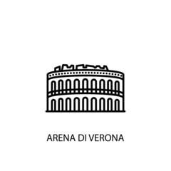 Wall Mural - Arena Di Verona, Italy, Verona Outline Illustration in vector. Logotype