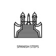 Spanish Steps Outline Illustration in vector. Logotype