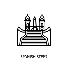Wall Mural - Spanish Steps Outline Illustration in vector. Logotype