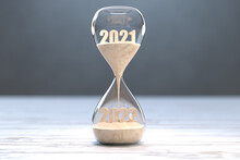 New Year 2022, The Time Of 2021 Is Running Out In The Hourglass.