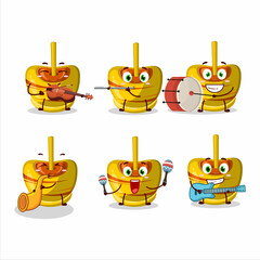 Poster - Cartoon character of yellow sugar candy playing some musical instruments