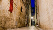 Dubrovnik bei Nacht, Strassen von Altstadt in Dubrovnik Kroatien