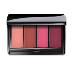 make-up palette container. color compact eyeshadow or blush kit. open makeup cosmetic case. realisti