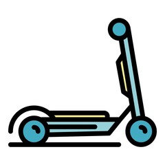 Poster - Energy electric scooter icon. Outline energy electric scooter vector icon color flat isolated