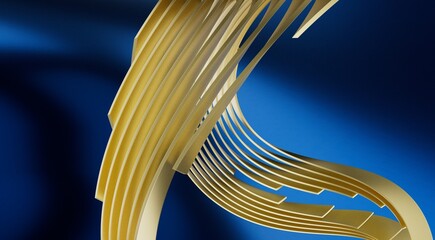 Abstract elegant template black and gold line overlapping dimension on dark background luxury