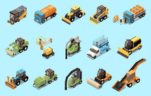 City Cleaning Machinery Isometric