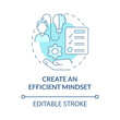© bsd studio - Create an efficient mindset turquoise concept icon. Balanced life abstract idea thin line illustration. Isolated outline drawing. Editable stroke. Roboto-Medium, Myriad Pro-Bold fonts used