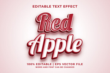 Wall Mural - Editable text effect - Red Apple 3d template style premium vector