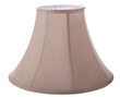 brown beige classic cut corner deluxe bell shaped  tapered lampshade on a white background isolated close up shot