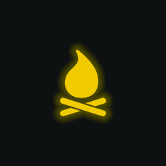 Bonfire yellow glowing neon icon