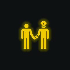 Sticker - Bribery yellow glowing neon icon