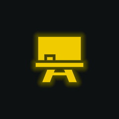 Sticker - Blackboard yellow glowing neon icon