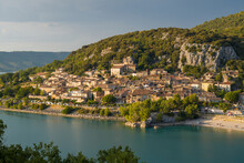 The Town Of Bauduen In Europe, France, Provence Alpes Cote DAzur, The Var, In The Summer On A Sunny Day.