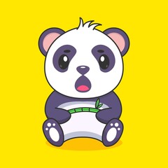 Wall Mural - Panda cartoon vector icon illustration