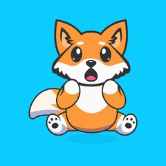 Poster - Fox cartoon vector icon illustration