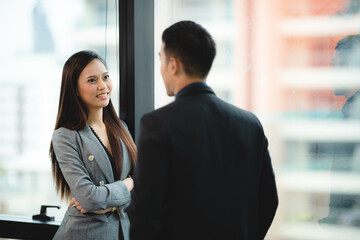 Canvas Print - team of business partner person in concept of corporate partnership meeting to success