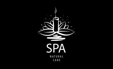 Wall Mural - Drawn vector SPA logo on a black background