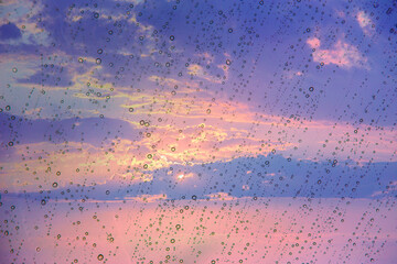 Wall Mural - Rain At Dawn In Cloudy Sky