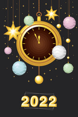 Poster - new year 2022 clock