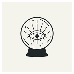 Wall Mural - fortune-telling magic ball with a magic eye inside. esoteric symbol. vector illustration for t-shirt