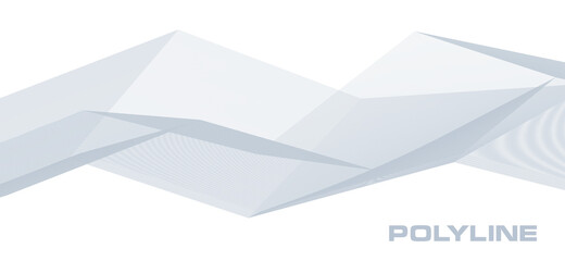 Poster - Broken polyline of thin gray lines. Vector graphics