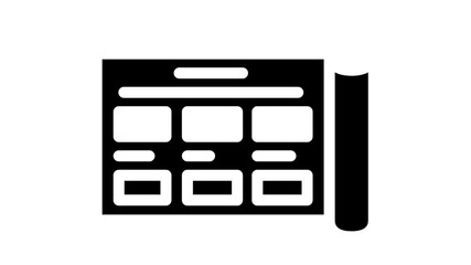 Wall Mural - goods catalog animated glyph icon goods catalog sign. isolated on white background