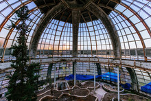Dome Of Old Abandoned Greenhouse Winter Garden