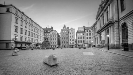 Wall Mural - Stockholm old town city skyline, cityscape of Sweden