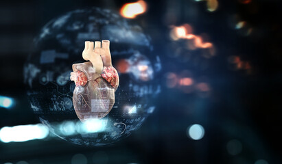 Wall Mural - moderm medicine. cardiology . mixed media